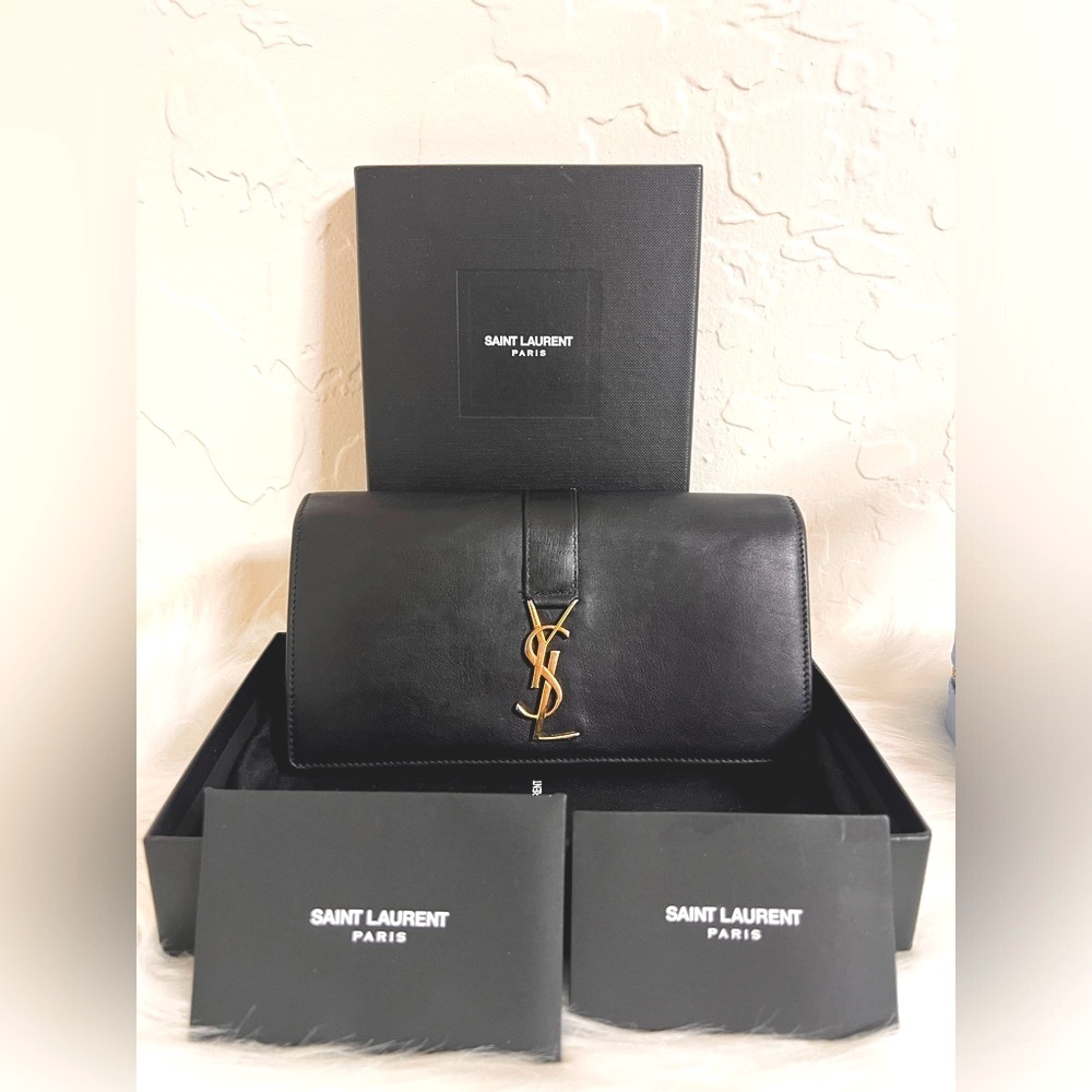 YSL Full Inclusion Saint Laurent Flap Wallet